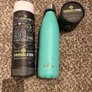 Green Steel Teal Insulated Water Bottle